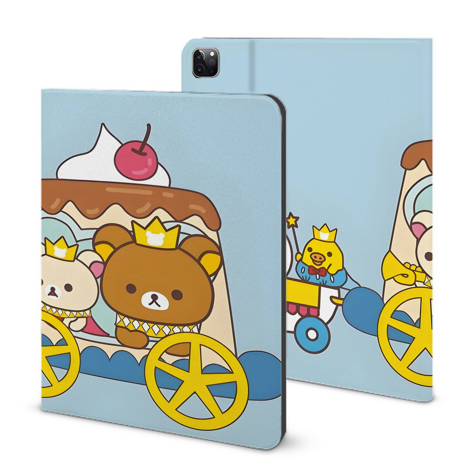 （画像用） リラックマ リラックマ キイロイトリ Rilakkuma Korilakkuma Kiiroitori IPad ケース ブック型 PUレザー TPU 耐衝撃 軽量 薄型 ペン収納なし 全面保護 IPad 各モデル対応